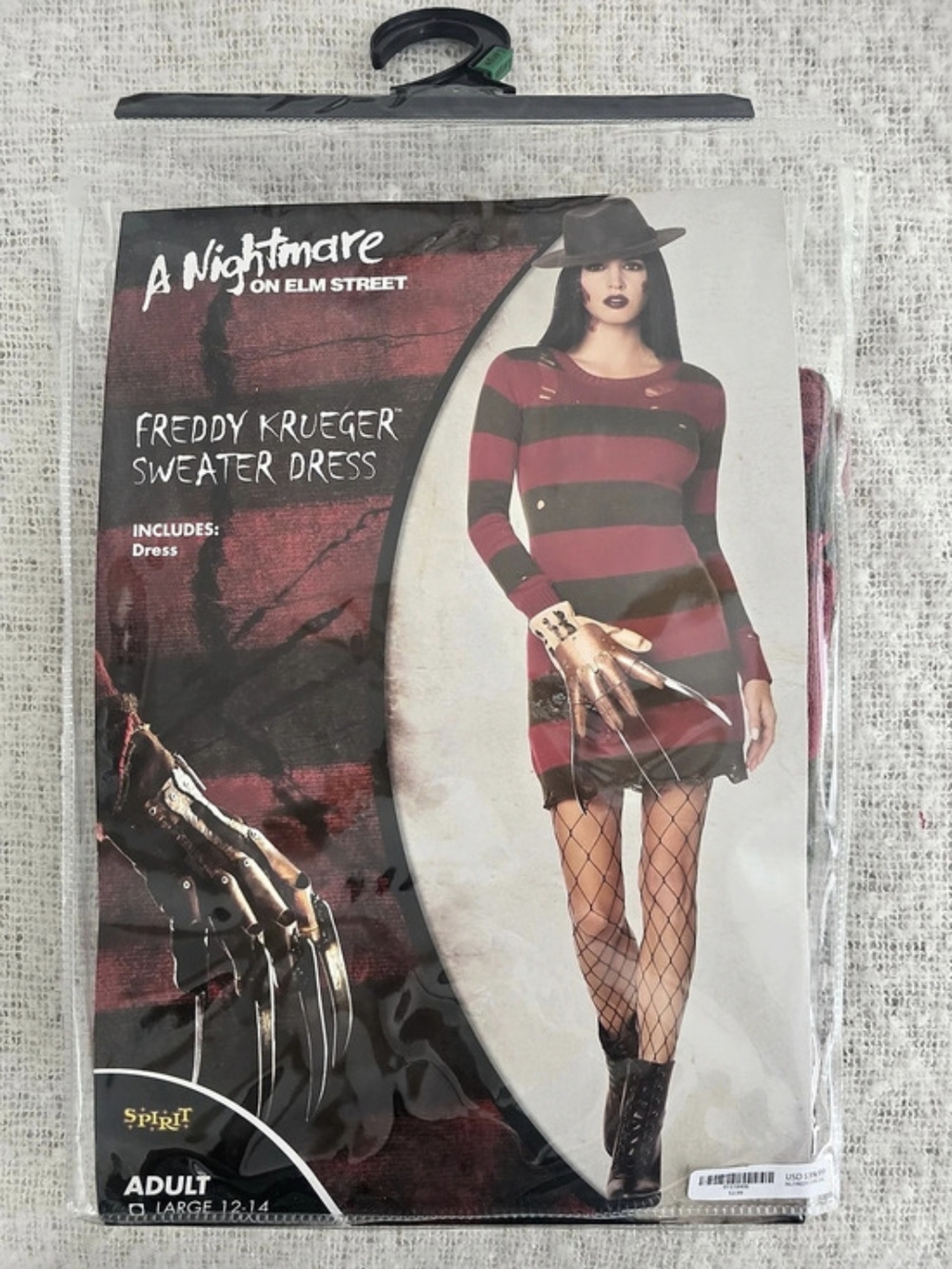 Spirit Halloween Freddy Krueger Sweater Dress Striped Mini Dress Red & Black